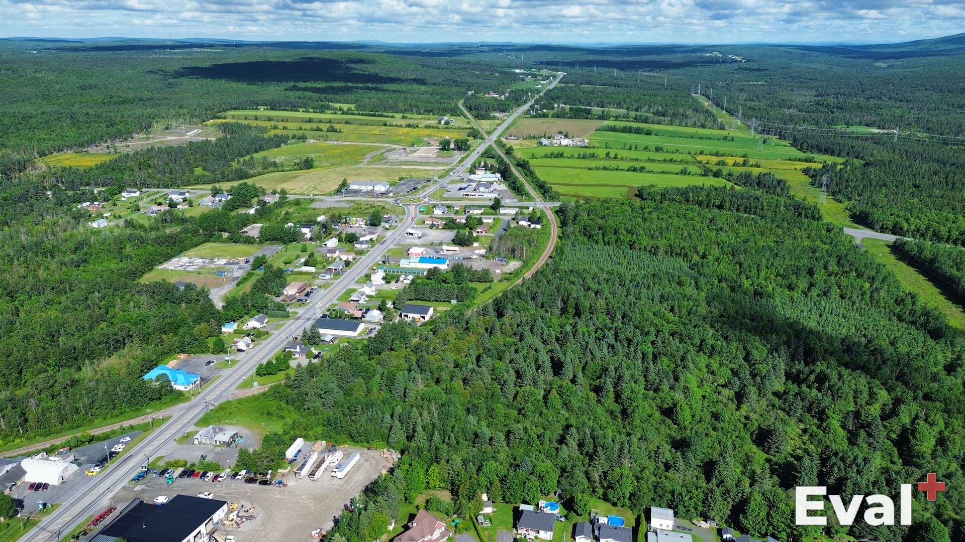 Prise de vue par drone du territoire de Nantes, Estrie — Éval+ évaluateur agréé