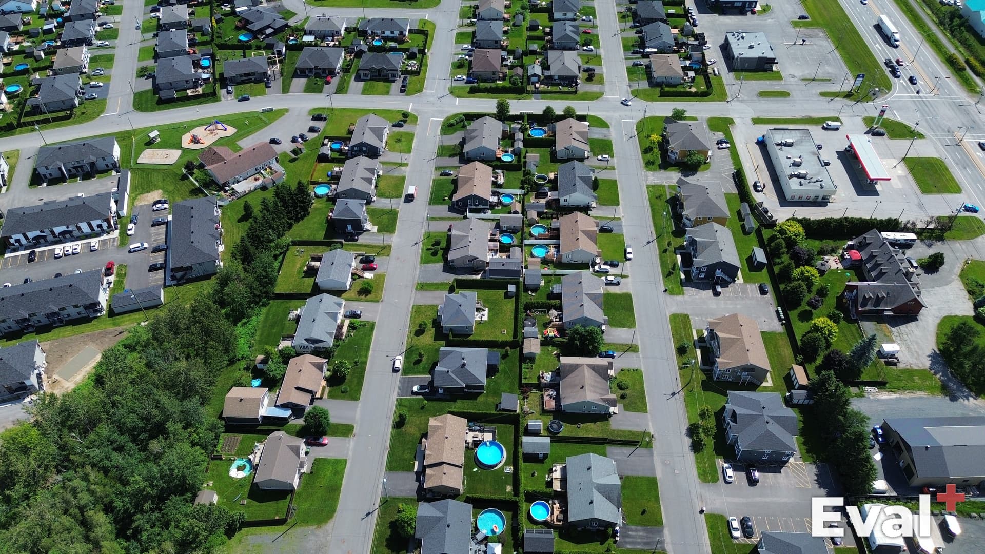 Paysage de Princeville (Centre-du-Québec) vu du ciel par drone — Éval+ évaluation immobilière