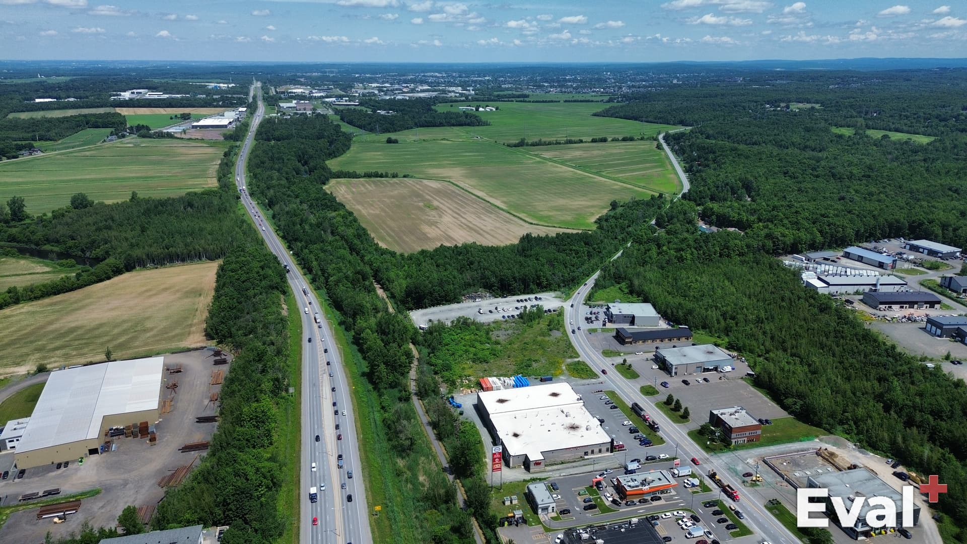 Prise de vue par drone du territoire de Saint-Alphonse-de-Granby, Estrie — Éval+ évaluateur agréé