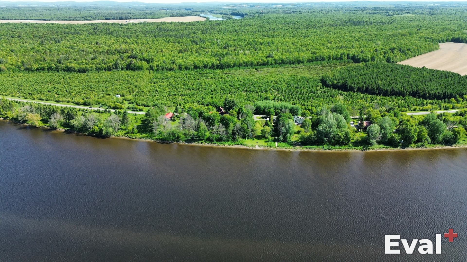 Photographie aérienne d'un secteur de Saint-Lucien en Centre-du-Québec — Éval+, évaluateurs agréés OEAQ