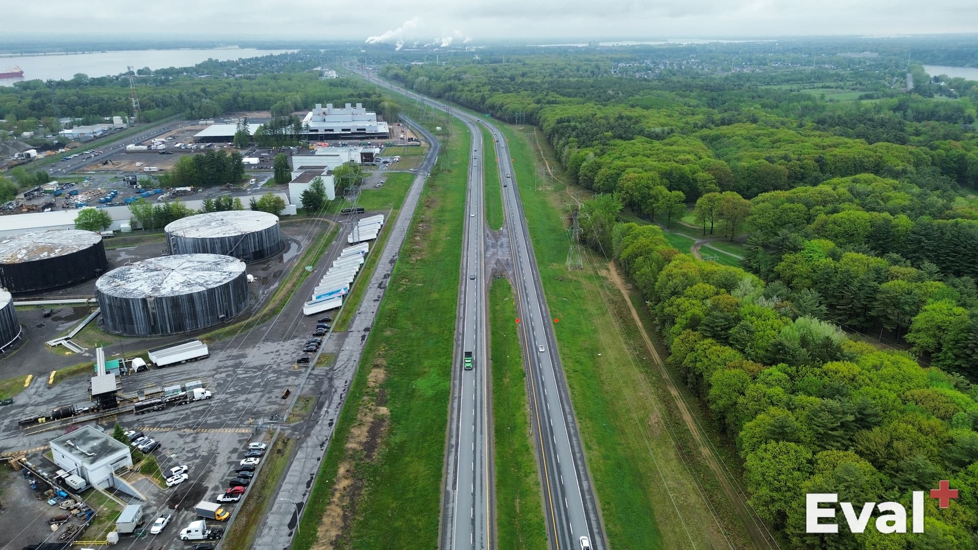 Photographie aérienne d'un secteur de Sorel-Tracy en Montérégie — Éval+, évaluateurs agréés OEAQ