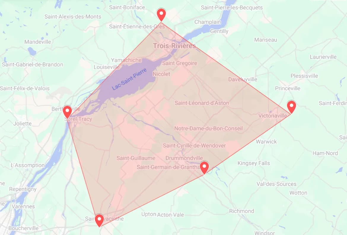 Areas served by Éval+