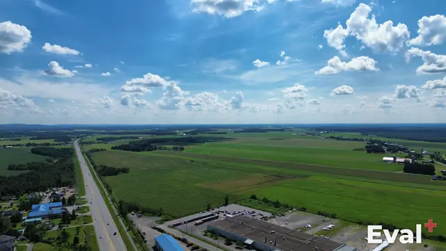 Aerial drone view of Princeville, Centre-du-Québec — Éval+ real estate appraisal