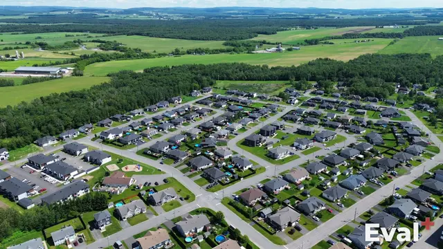 Drone shot over Princeville, Centre-du-Québec — Éval+ real estate appraisers