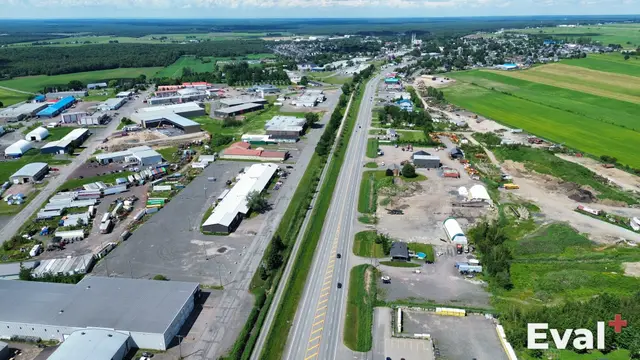 Aerial drone view of Princeville, Centre-du-Québec — Éval+ real estate appraisal