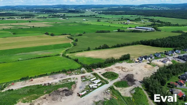 Drone shot over Princeville, Centre-du-Québec — Éval+ real estate appraisers