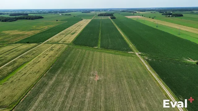 Drone shot over Sainte-Perpétue, Centre-du-Québec — Éval+ real estate appraisers