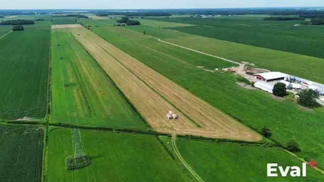 Aerial drone view of Sainte-Perpétue, Centre-du-Québec — Éval+ real estate appraisal