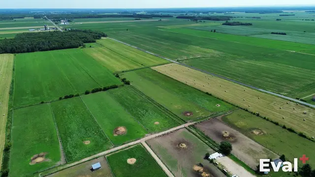 Drone shot over Sainte-Perpétue, Centre-du-Québec — Éval+ real estate appraisers